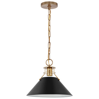 Outpost One Light Pendant in Matte Black / Burnished Brass (72|60-7523)