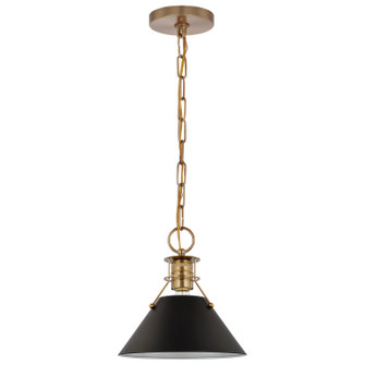 Outpost One Light Pendant in Matte Black / Burnished Brass (72|60-7521)