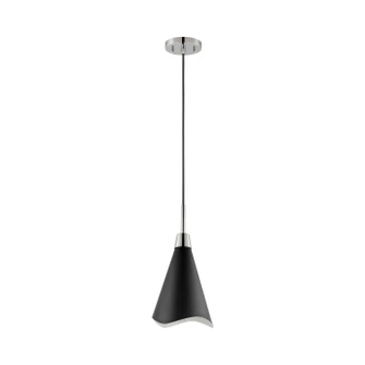 Tango One Light Pendant in Matte Black / Polished Nickel (72|60-7472)