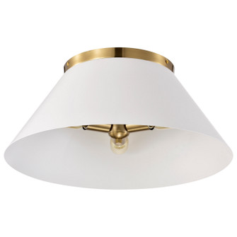 Dover Three Light Flush Mount in White / Vintage Brass (72|60-7421)