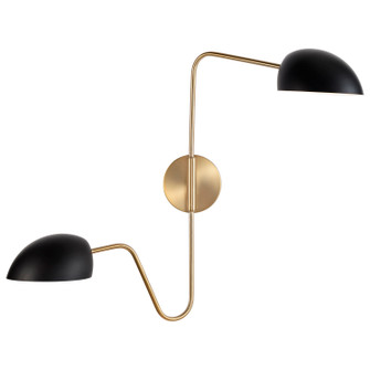 Trilby Two Light Wall Sconce in Matte Black / Burnished Brass (72|60-7393)