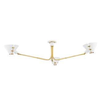 Split Three Light Semi Flush Mount in Aged Brass/Soft White (70|KBS1752803-AGB/SWH)