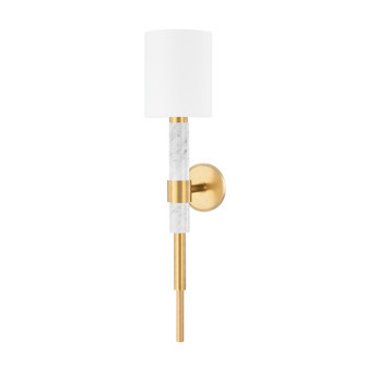 Solstice One Light Wall Sconce in Vintage Brass & White Marble (68|396-01-VB/WM)