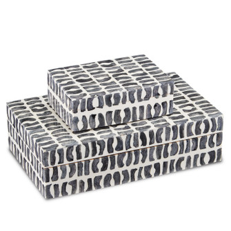 Charcoal Box Set of 2 in Charcoal/White (142|1200-0586)