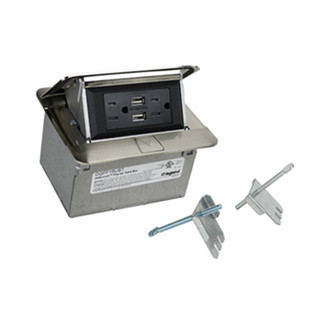 Wiremold Single Flip Up Unit With Usb in Stainless (246|DQFF15UST)