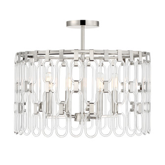 Charming Four Light Convertible Semi Flush / Pendant in Polished Nickel (42|P5384-613)