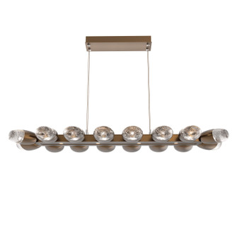 Pebble LED Linear Suspension in Flat Bronze (404|PLB0079-48-FB-PC-CA1-L3)