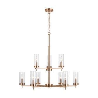 Zire Nine Light Chandelier in Satin Brass (454|3190309EN-848) Zire Nine Light Chandelier in Satin Brass (454|3190309EN-848)