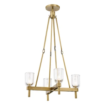 Lucian Four Light Pendant in Vintage Brass/Clear Crystal (452|PD338422VBCC)