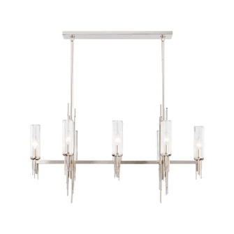 Torres Eight Light Pendant in Polished Nickel/Ribbed Glass (452|LP335838PNCR)