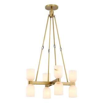 Lucian Eight Light Chandelier in Vintage Brass/Alabaster (452|CH338822VBAR)