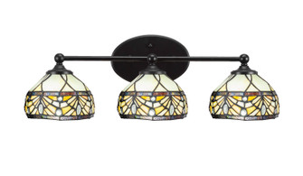 Capri Three Light Bath Bar in Matte Black (200|5913-MB-9485)