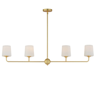 Bristol Four Light Linear Chandelier in Satin Brass (16|12097SWSBR)