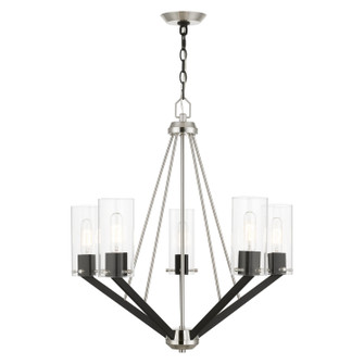 Beckett Five Light Chandelier in Brushed Nickel & Black (107|51165-91)