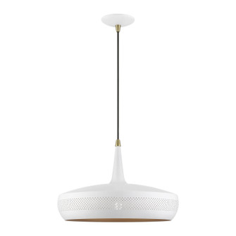 Banbury One Light Pendant in White w/Antique Brass (107|49353-03)