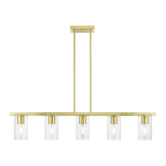 Clarion Five Light Linear Chandelier in Satin Brass (107|49275-12)