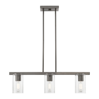 Clarion Three Light Linear Chandelier in Black Chrome (107|49273-46)