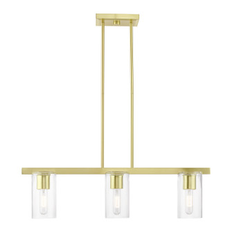 Clarion Three Light Linear Chandelier in Satin Brass (107|49273-12)