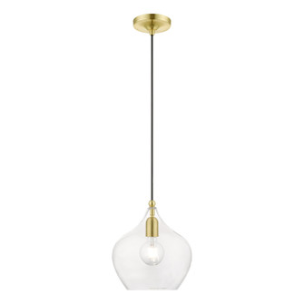 Aldrich One Light Pendant in Satin Brass w/Polished Brass (107|49093-12)