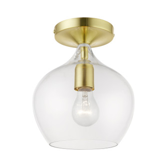 Aldrich One Light Semi-Flush Mount in Satin Brass w/Polished Brass (107|49087-12)