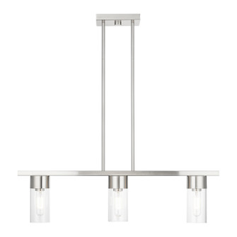 Carson Three Light Linear Chandelier in Brushed Nickel (107|48763-91)