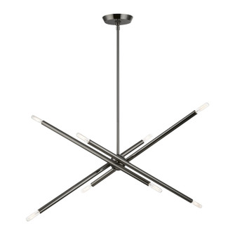 Soho Eight Light Linear Chandelier in Black Chrome (107|46778-46)