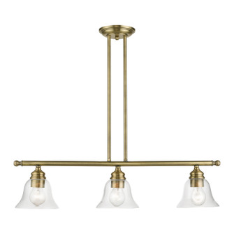 Moreland Three Light Linear Chandelier in Antique Brass (107|46487-01)