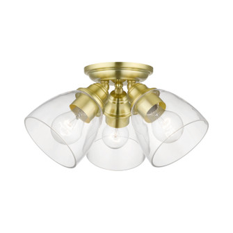 Montgomery Three Light Semi-Flush Mount in Satin Brass (107|46339-12)