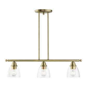Montgomery Three Light Linear Chandelier in Antique Brass (107|46337-01)