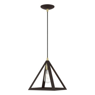 Pinnacle One Light Pendant in Bronze w/Antique Brass (107|41329-07)