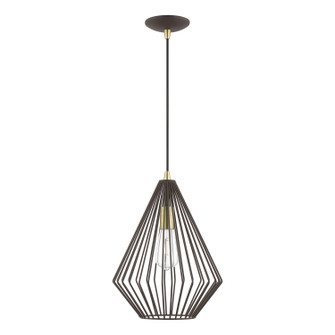 Linz One Light Pendant in Bronze w/Antique Brass (107|41325-07)