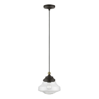 Avondale One Light Mini Pendant in Bronze w/Antique Brass (107|41293-07)