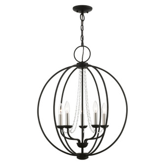 Arabella Five Light Chandelier in Black w/Brushed Nickel Finish Candles (107|40915-04)