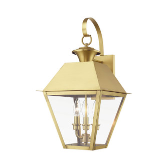 Wentworth Three Light Outdoor Wall Lantern in Natural Brass (107|27218-08)