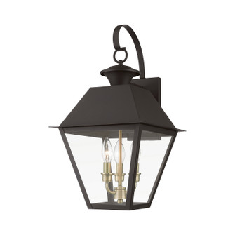 Wentworth Three Light Outdoor Wall Lantern in Bronze w/Antique Brass Finish Cluster (107|27218-07)