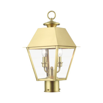 Wentworth Two Light Outdoor Post Top Lantern in Natural Brass (107|27216-08)