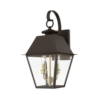 Wentworth Two Light Outdoor Wall Lantern in Bronze w/Antique Brass Finish Cluster (107|27215-07)