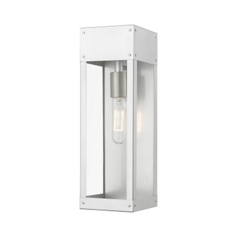Barrett One Light Outdoor Wall Lantern in Painted Satin Nickel w/Brushed Nickel Candle (107|20873-81)