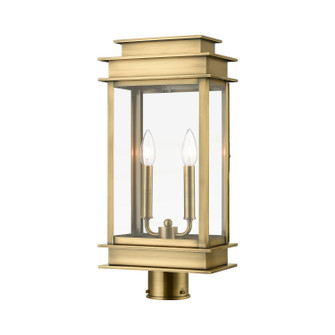Princeton Two Light Outdoor Post Top Lantern in Antique Brass (107|2017-01)