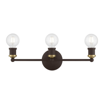 Lansdale Three Light Vanity Sconce in Bronze w/Antique Brass (107|14423-07)