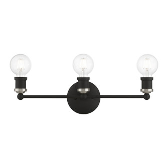 Lansdale Three Light Vanity Sconce in Black w/Brushed Nickel (107|14423-04)