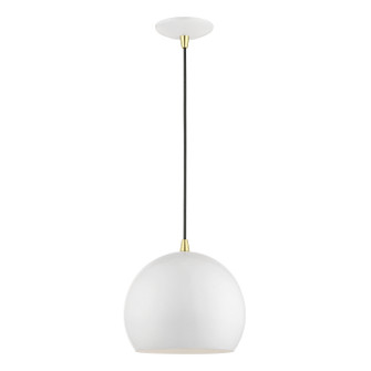 Piedmont One Light Pendant in Shiny White w/Polished Brass (107|41181-69)