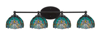 Capri Four Light Bathroom Lighting in Brushed Nickel (200|5914-MB-9925)
