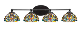Capri Four Light Bathroom Lighting in Brushed Nickel (200|5914-MB-9905)