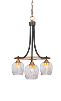 Paramount Three Light Chandelier in Matte Black & Brass (200|3413-MBBR-4812)