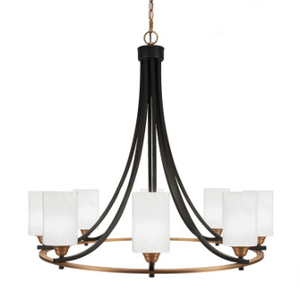 Paramount Eight Light Chandelier in Matte Black & Brass (200|3408-MBBR-3001)