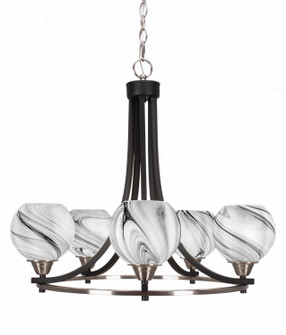 Paramount Five Light Chandelier in Matte Black & Brushed Nickel (200|3405-MBBN-4109)
