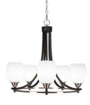 Paramount Five Light Chandelier in Matte Black & Brushed Nickel (200|3405-MBBN-4021)