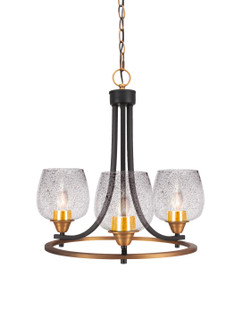 Paramount Three Light Chandelier in Matte Black & Brass (200|3403-MBBR-4812)