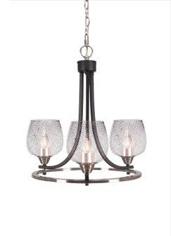 Paramount Three Light Chandelier in Matte Black & Brushed Nickel (200|3403-MBBN-4812)